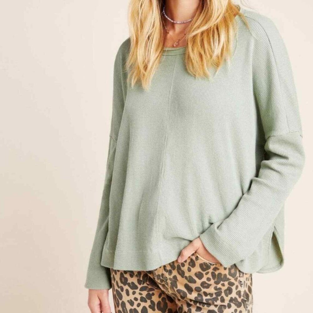 ANTHROPOLOGIE Olive Green‎ Thermal Top